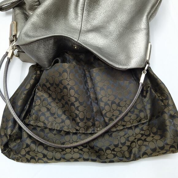 Coach Madison Phoebe Gray Leather 3 Compartments Shoulder Bag - Picture 11 of 16